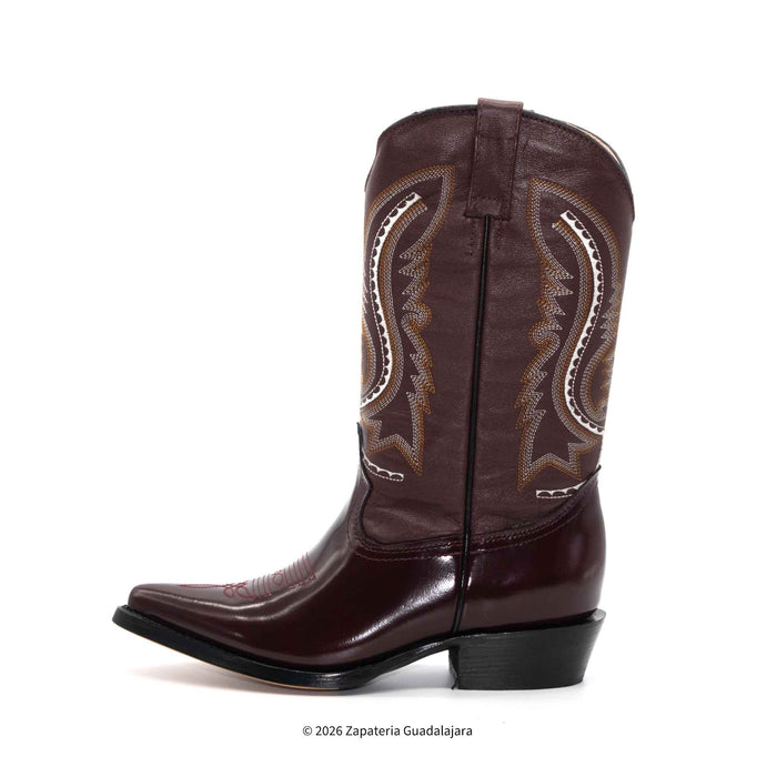 Bota Vaquera de Charol Camaleón Vino puntal-JB900C