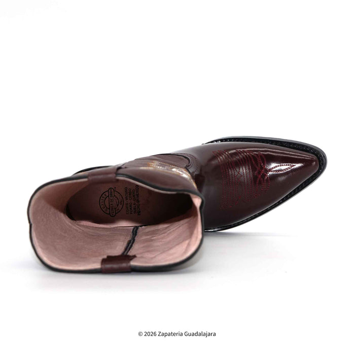 Bota Vaquera de Charol Camaleón Vino puntal-JB900C