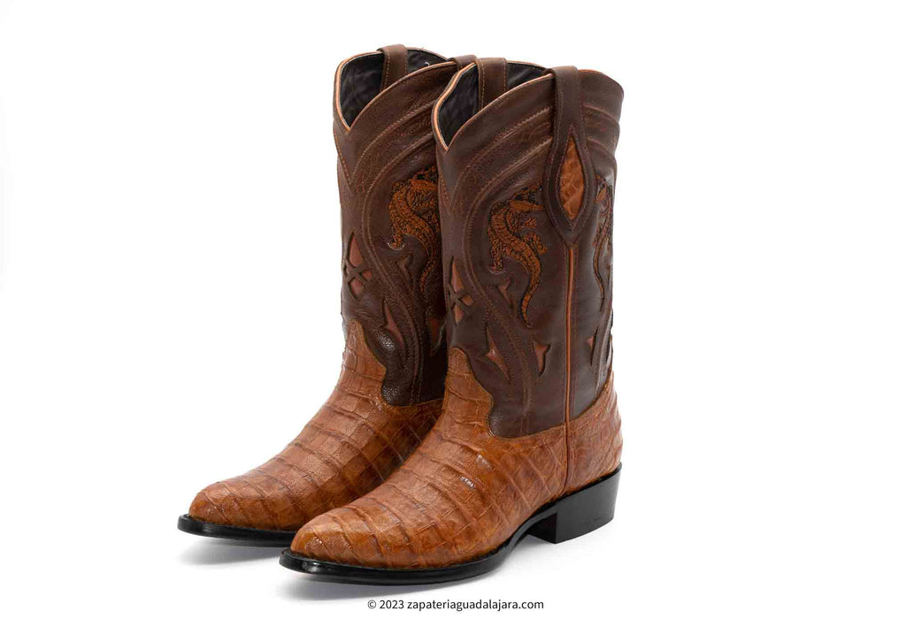 JB-908 J-TOE CAIMAN BELLY SHEDRON | Genuine Leather Vaquero Boots and Cowboy Hats | Zapateria Guadalajara | Authentic Mexican Western Wear