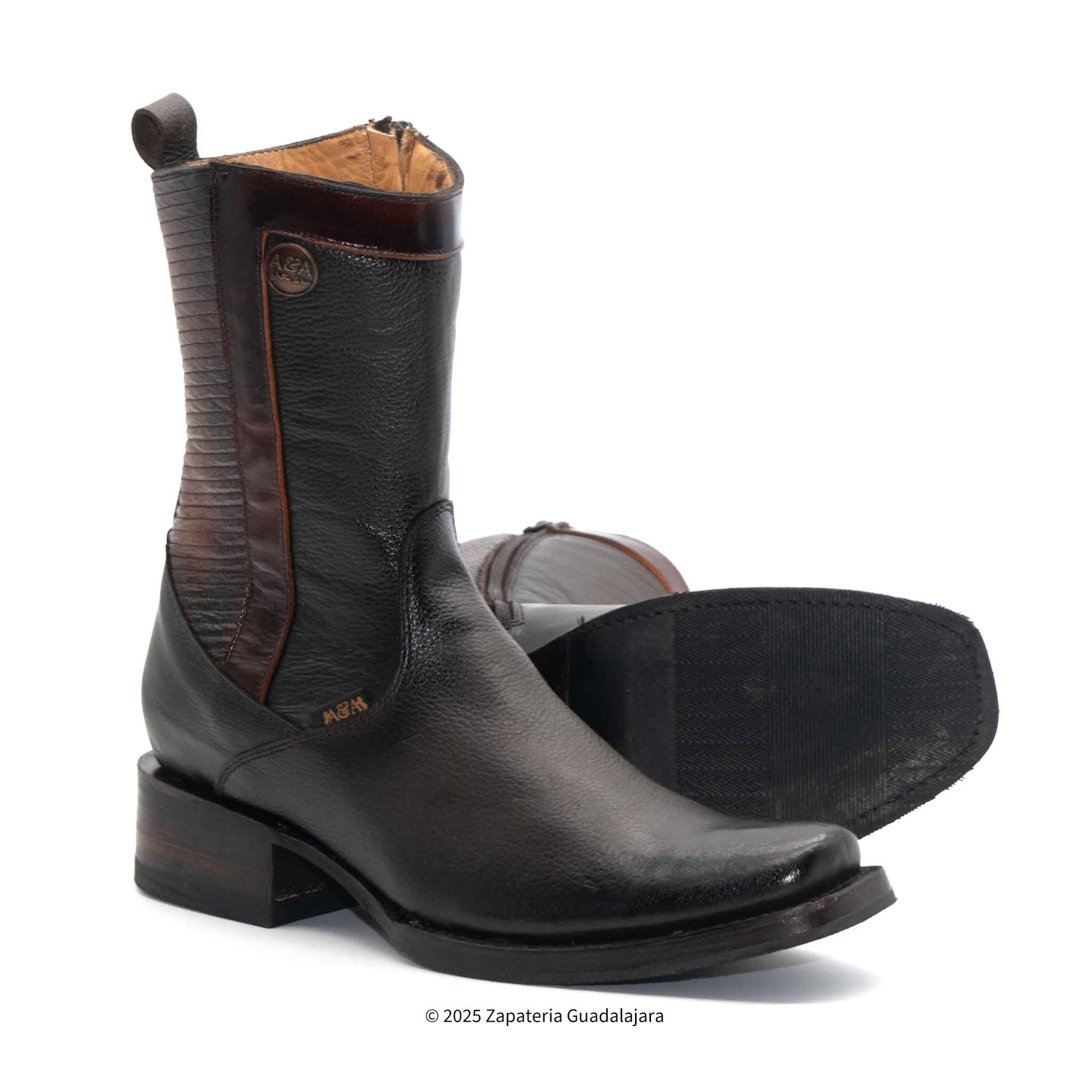GAP Black/Brown‎ Men\'s 8  Leather Ankle Boots | Casual & Business Ready Chelsea 5 Dark Brown Wax Calf | Crockett & Jones – Crockett  main image 2