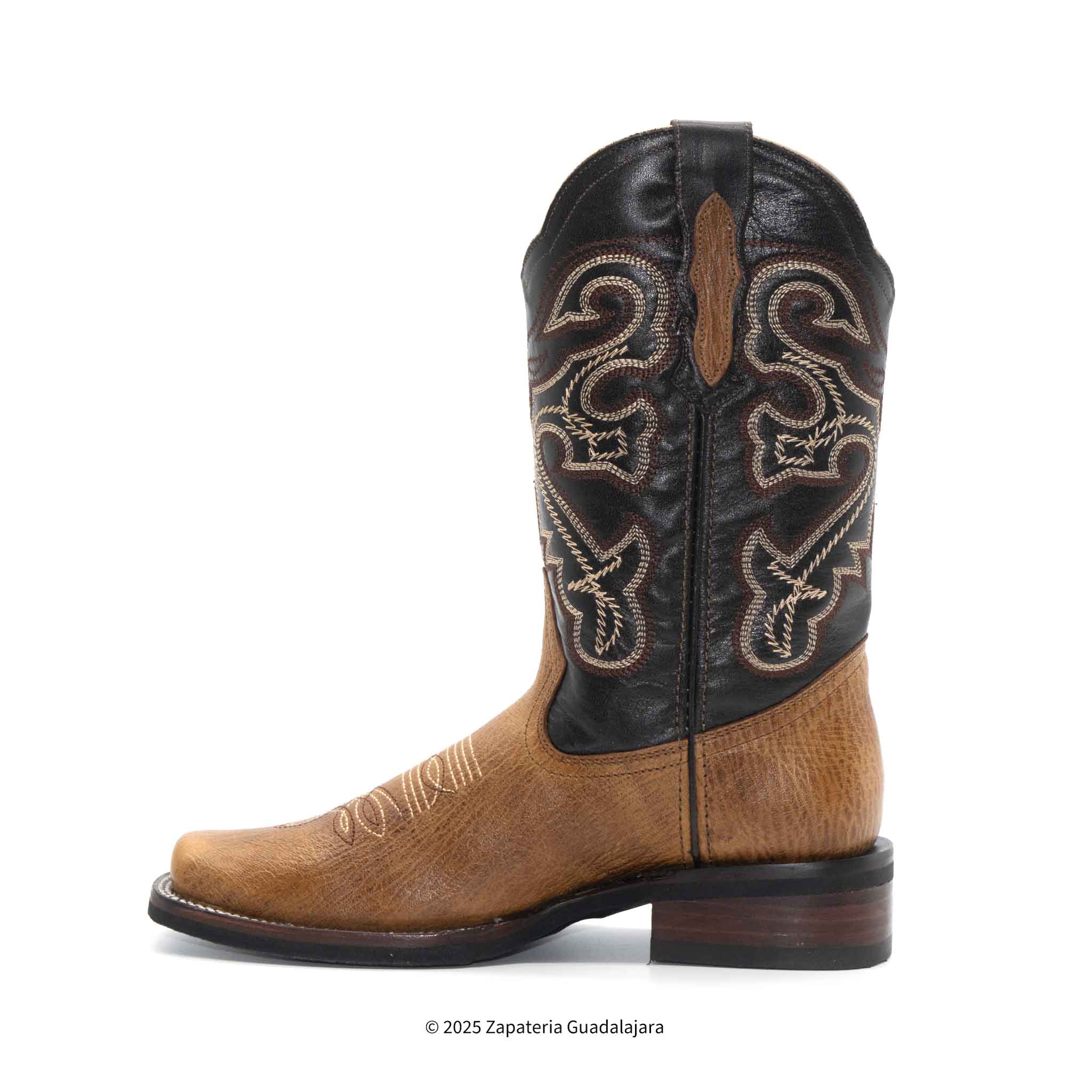 MEN'S RODEO HONEY RUBBER SOLE LEATHER BOOT-010146 | Genuine