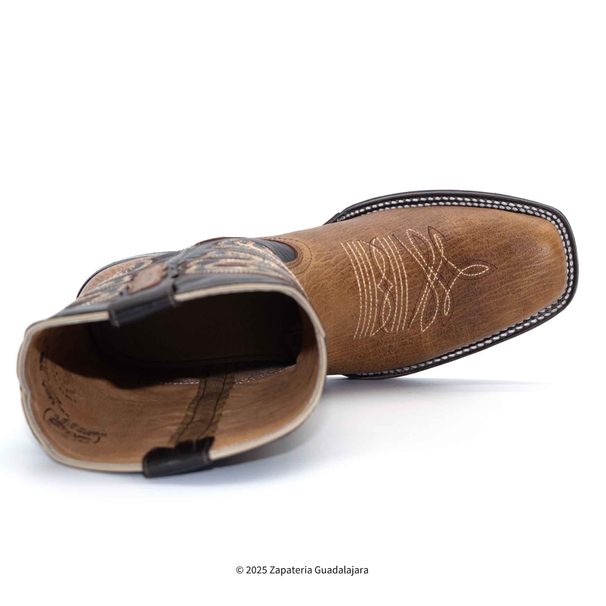 MEN'S RODEO HONEY RUBBER SOLE LEATHER BOOT-010146 | Genuine