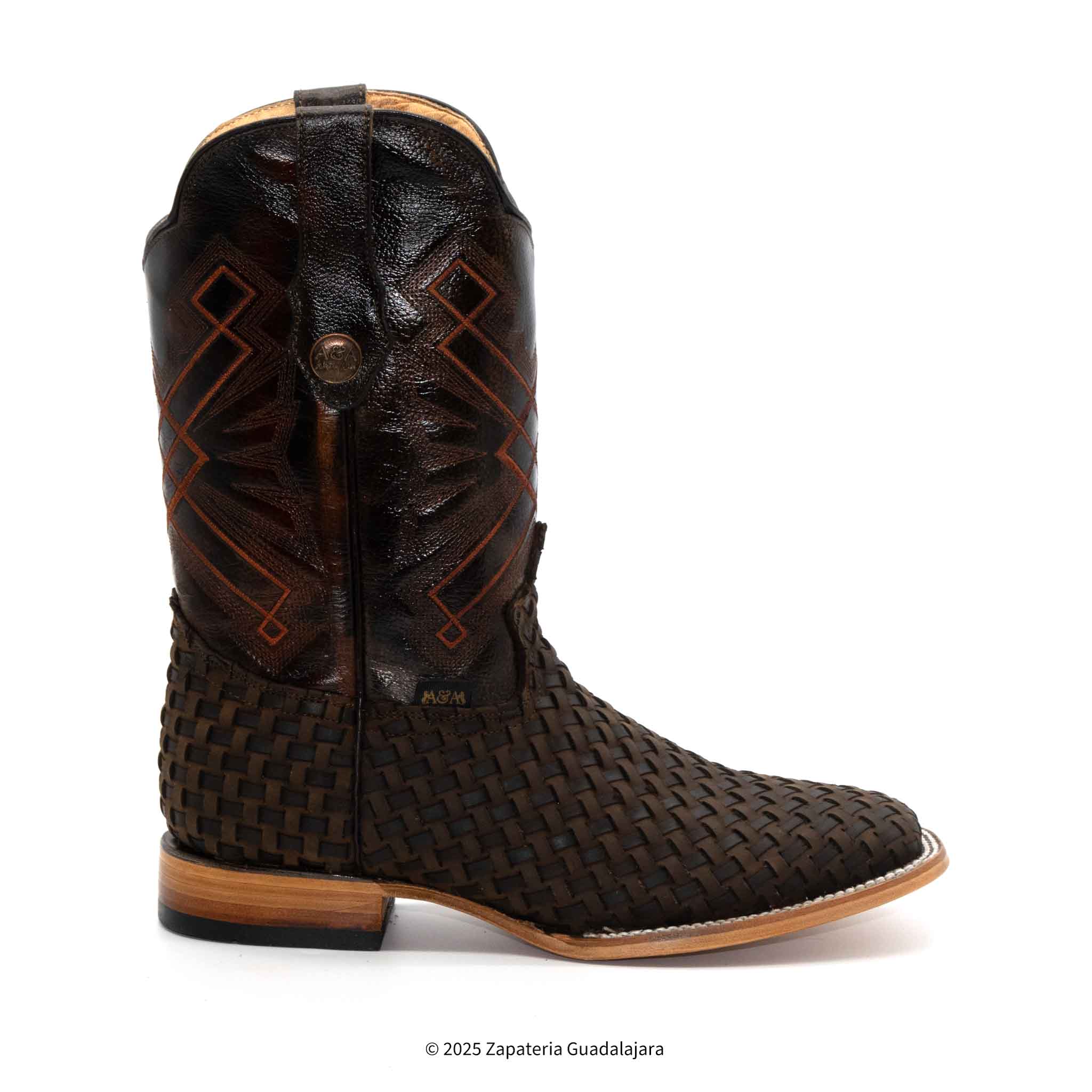 MEN'S WIDE SQUARE TOE PETATILLO CRAZY TAN CHOCO LEATHER BOOT -006