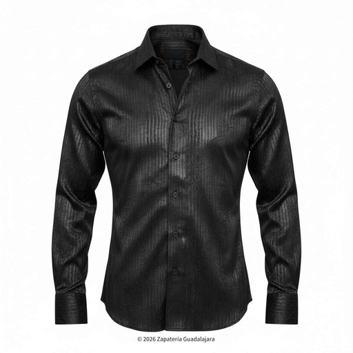 Black textured shirt on a white background