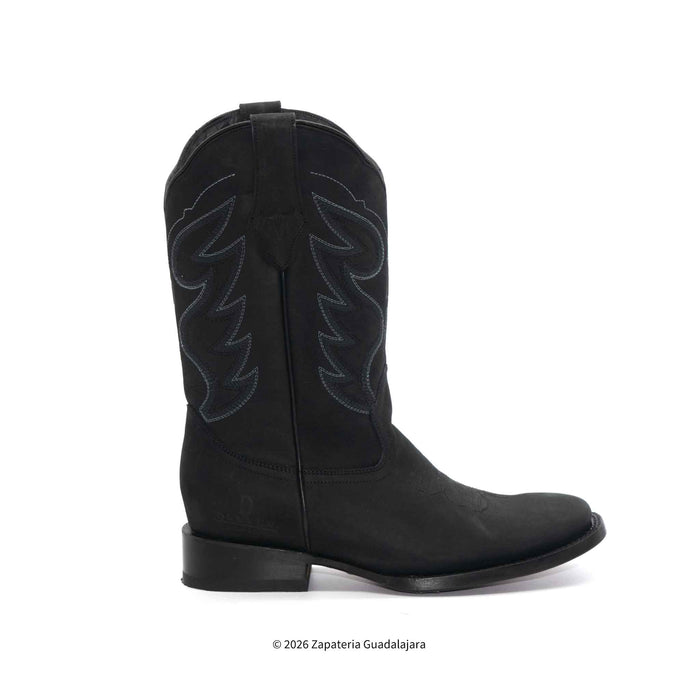 Black cowboy boot on a white background