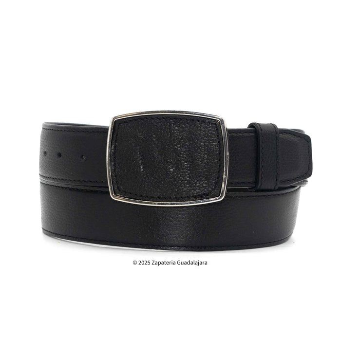 Men's Western 1.5 Black Laser Leather Belt-M319