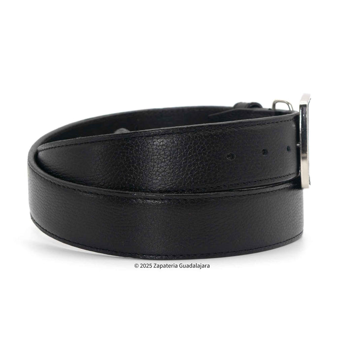 Men's Western 1.5 Black Laser Leather Belt-M319