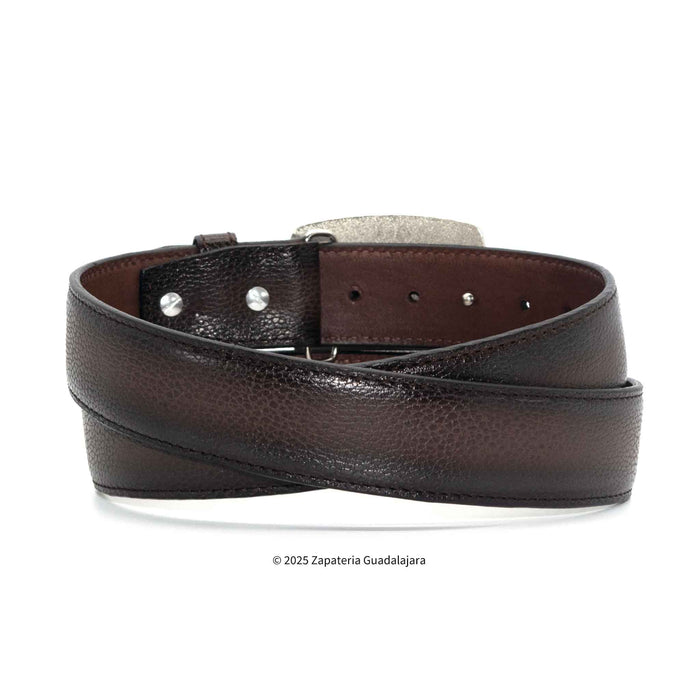 Men's Western 1.5 Brown Laser Leather Belt-M320