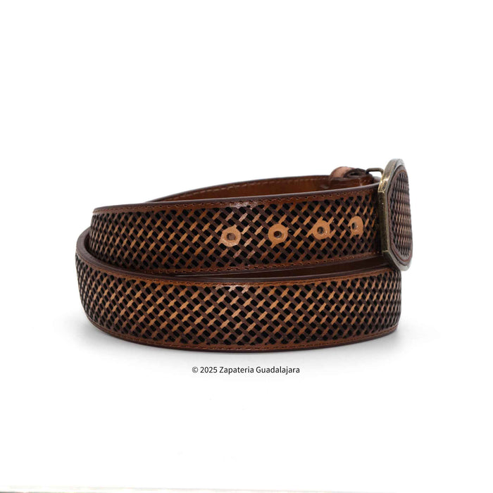 Men's Western 1.5" Petatillo Honey Leather Belt-H083