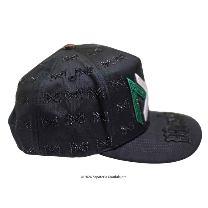 Mexico rhinestones embroidered black cap 2