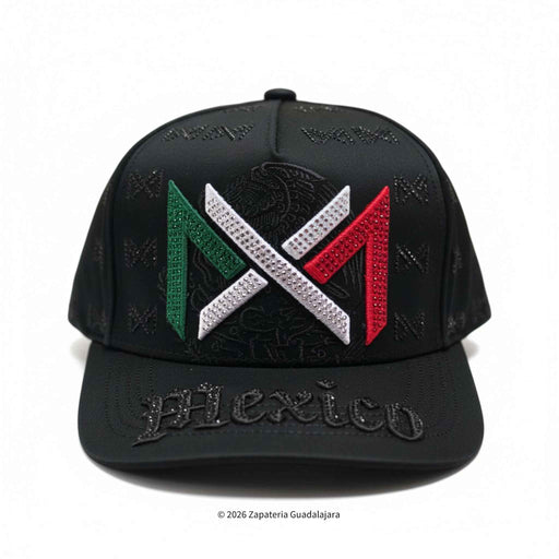 Black Cap with tricolor Mexico embroidered