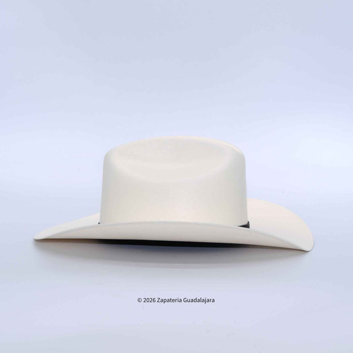 White cowboy hat on a light gray background