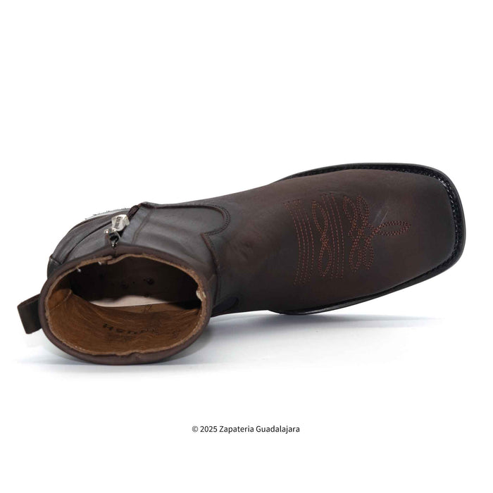 Dakota Crazy Brown Leather Boot with zipper-DIT091C