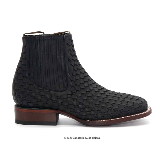 Petatillo Black Wide Square toe leather boot-502805