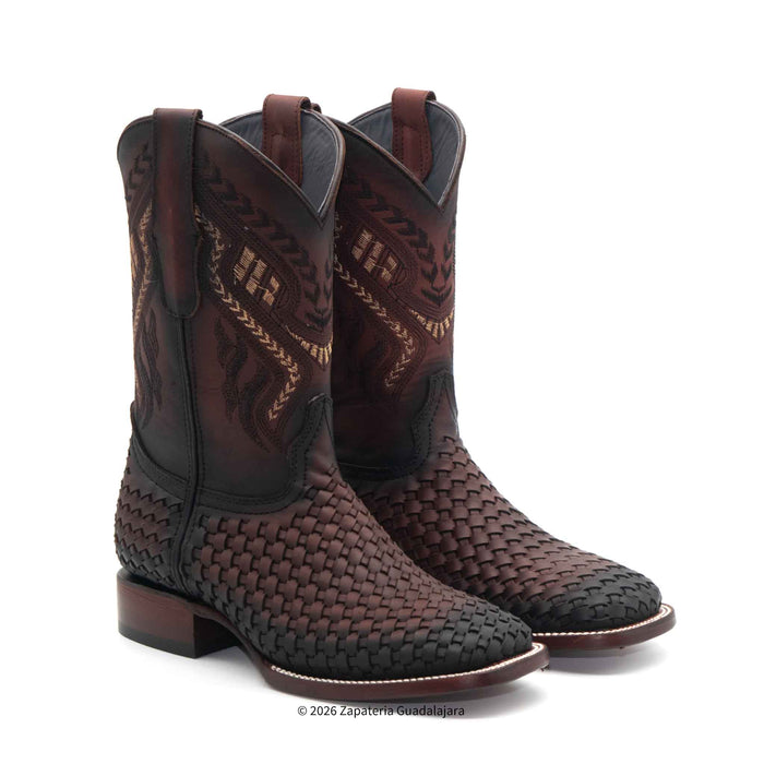 Bota de piel con punta cuadrada ancha Brandy de Petatillo - 722806