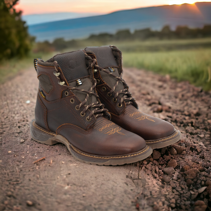 HAWK 6 LACER WORK BOOT BROWN Genuine Leather Cowboy Boots and Hats Zapateria Guadalajara