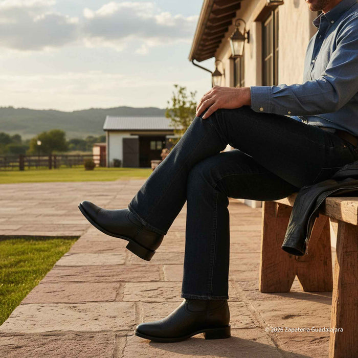 Person sitting on a wooden bench outdoors with a scenic background