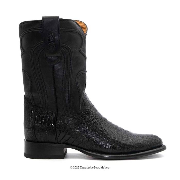 Roper Ostrich Leg Black Leather boot-690505