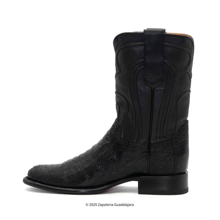Roper Ostrich Leg Black Leather boot-690505