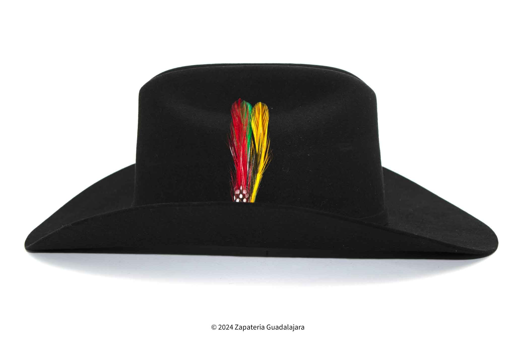 SERRATELLI 10x BEAVER FUR FELT BLACK COWBOY HAT | Genuine Leather