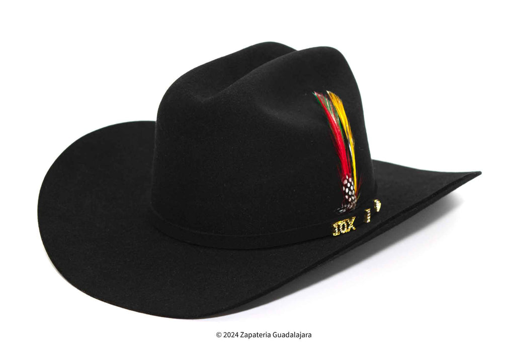 SERRATELLI 10x BEAVER FUR FELT BLACK COWBOY HAT