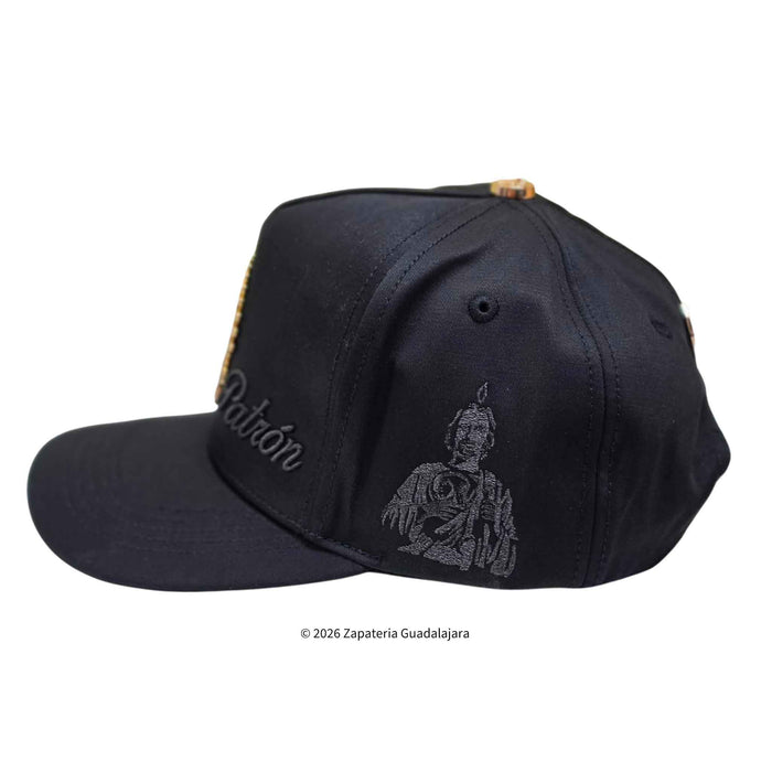 BLACK EMBROIDERED SANT JUDES CAP