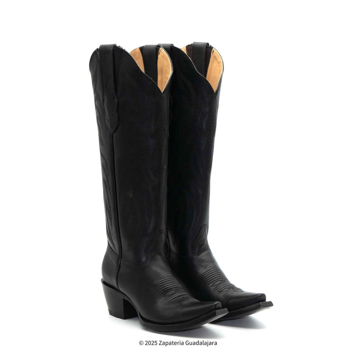 Snip Toe Belmont Tall Black Leather Boot-381N2105