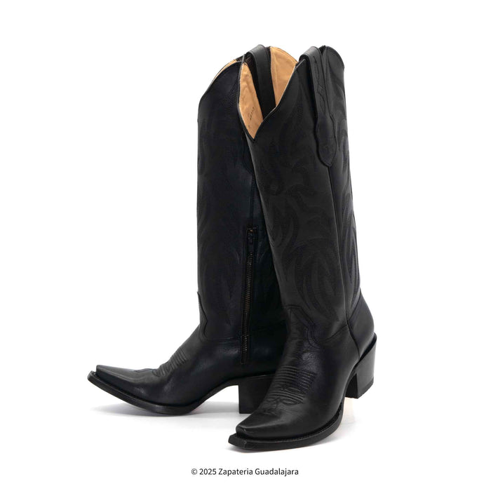 Snip Toe Belmont Tall Black Leather Boot-381N2105
