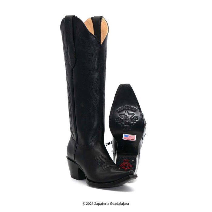 Snip Toe Belmont Tall Black Leather Boot-381N2105
