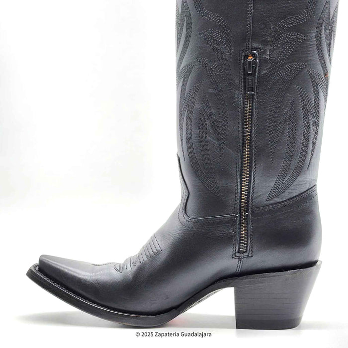 Snip Toe Belmont Tall Black Leather Boot-381N2105