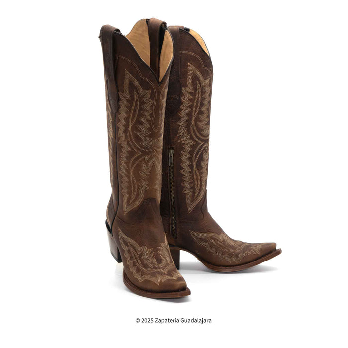 Snip Toe Rage Walnut Tall Leather Boot-384A9940