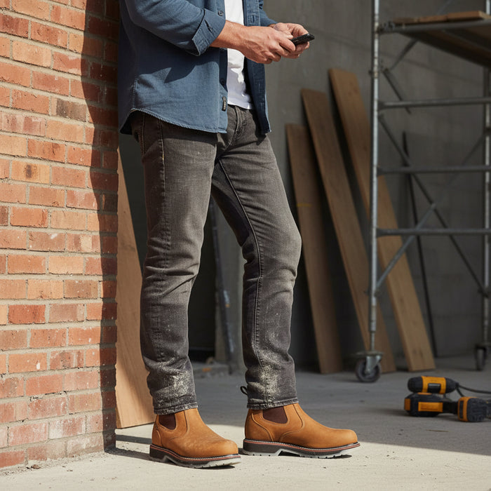 6" Soft Toe Crazy Roble dual density sole leather work boot-1000