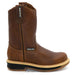 Brown boot with 'Silver Bull' branding on a white background