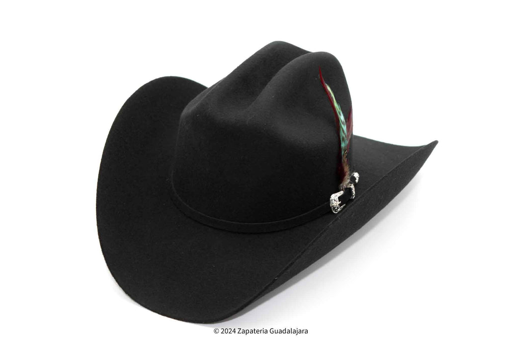 100x Larry Black Wool Western Hat-ZG100