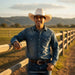 cowboy wearing TOMBSTONE 1000X TELAR CHAPARRAL BLACK BELT hat