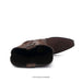 A single dark brown leather boot shown from a side-rear angle on a clean white background, with a small copyright watermark at the bottom.