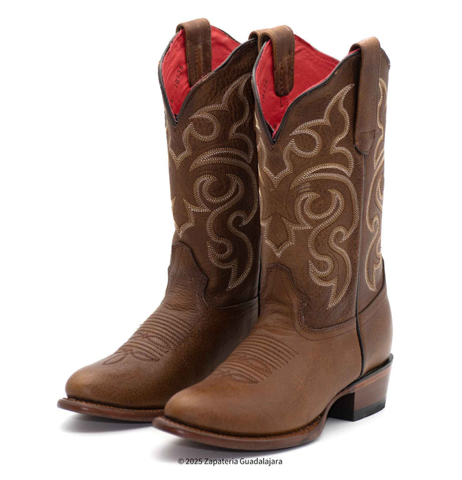 Women's Oval Toe Rage Walnut Leather Boot-359940