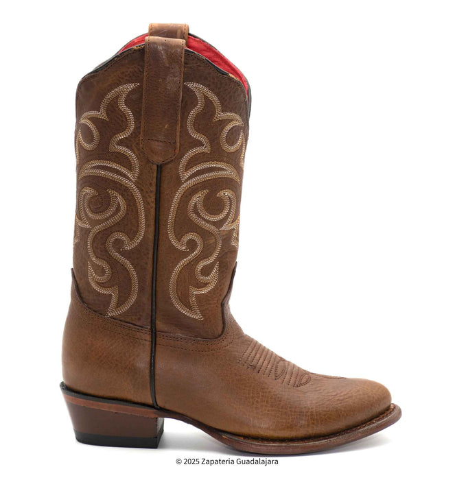 Women's Oval Toe Rage Walnut Leather Boot-359940