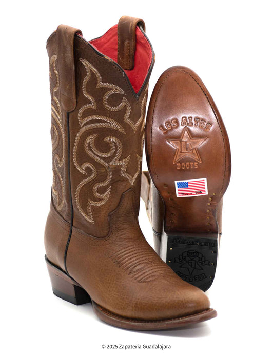 Women's Oval Toe Rage Walnut Leather Boot-359940