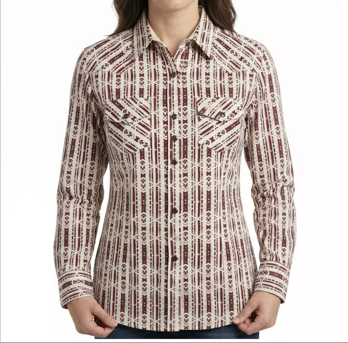 Women's Western Printed Long Sleeve Shirt-305WF/25