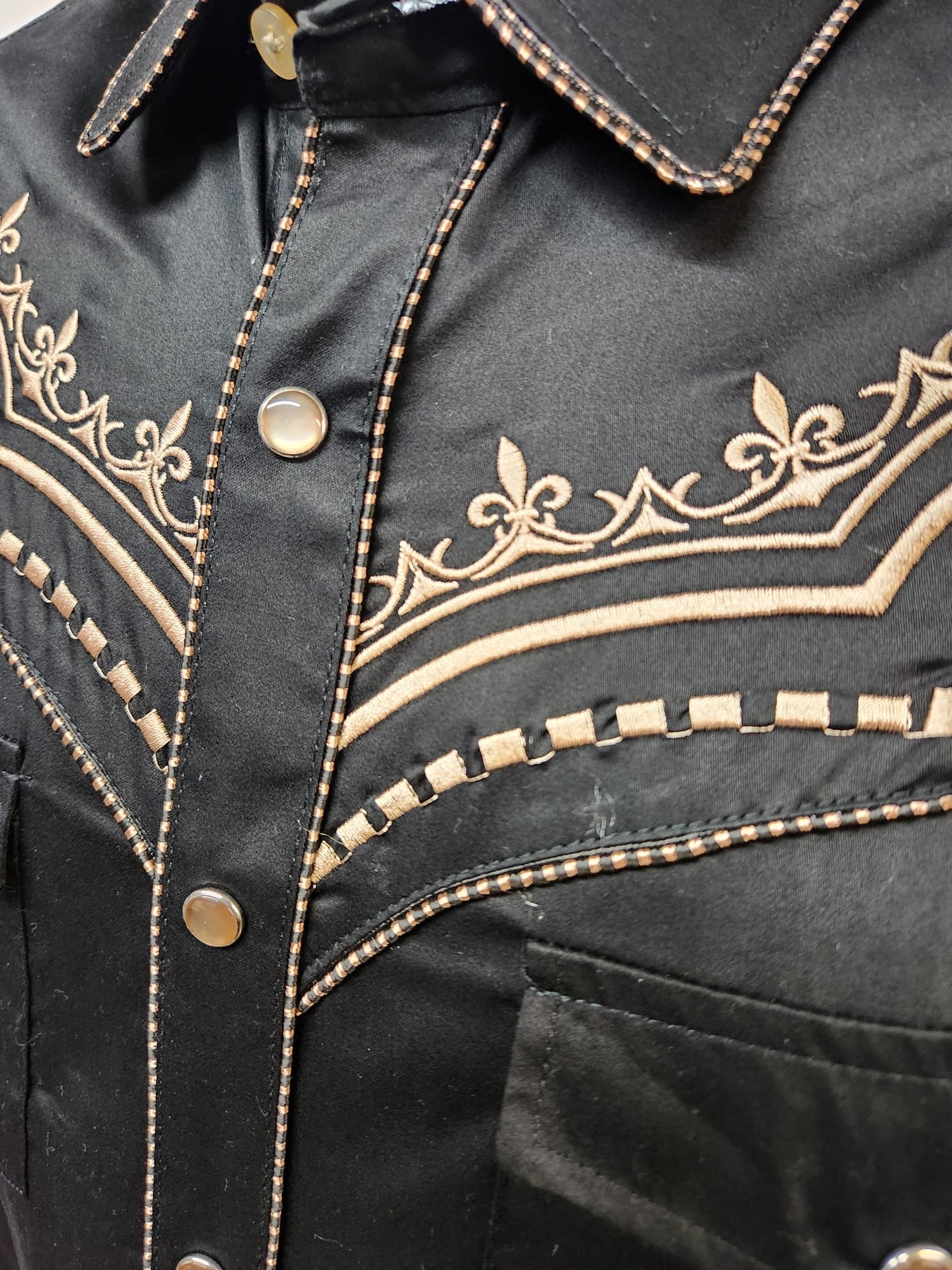 Black Long Sleeve Cowboy Shirt 44210 main image 1