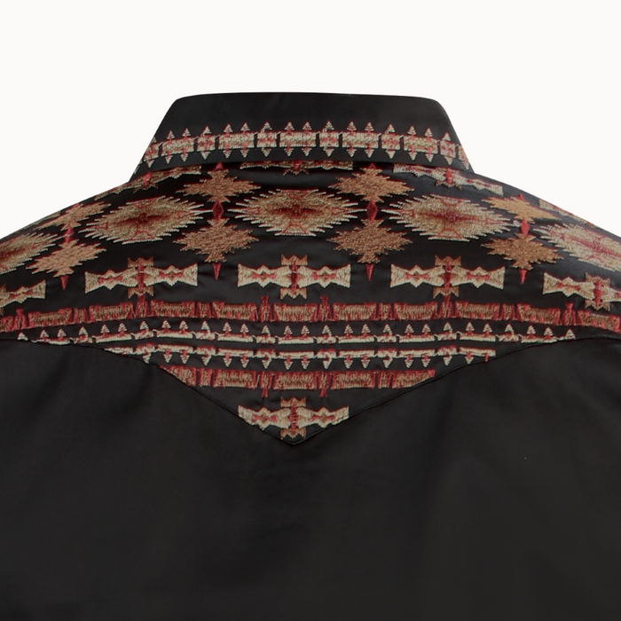 Black Long Sleeve Western Fashion Shirt-LV2212
