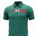 Green polo shirt with 'MEXICO' printed on it against a white background