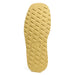Yellow sole of a shoe with textured pattern on a white background