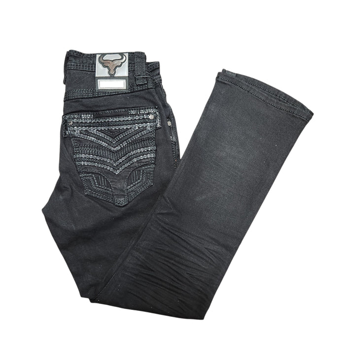 Black Western Stretch Premium Demin Jeans-LAM26503