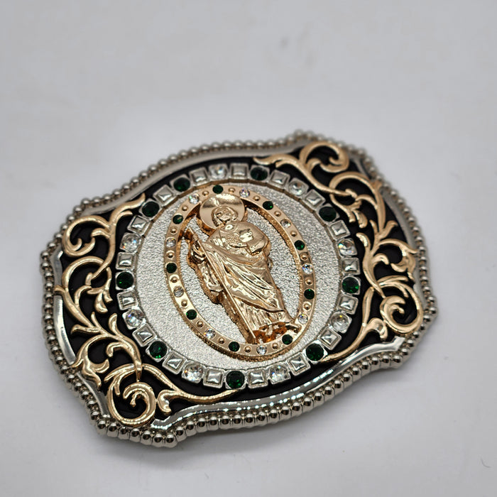 SAN JUDAS RHINESTONES BELT BUCKLE