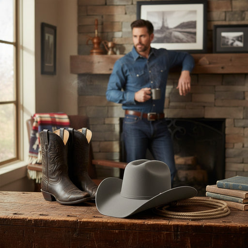 Zapateria Guadalajara grey 100% sheep wool western hat with 4.5" crown and 4" brim.