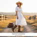 Zapateria Guadalajara women's tan leather cowboy boots with white floral embroidery and a wide square toe.