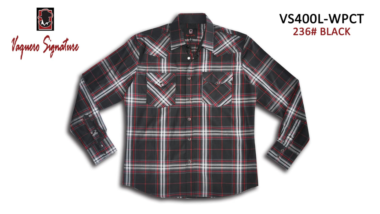 VS400L - WPCT 236# BLACK Vaquero Signature Fashion Printed shirts | Genuine Leather Vaquero Boots and Cowboy Hats | Zapateria Guadalajara | Authentic Mexican Western Wear