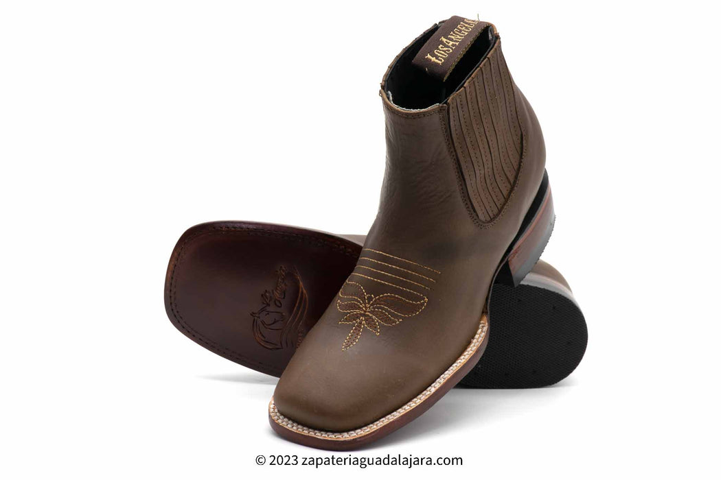 genuine leather brown women's dress boots on sale Women's Wide Square Toe Crazy Brown Leather Boot